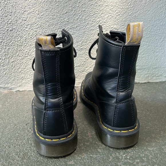 Dr. Martens Doc's Vegan Leather Black Boots 14045 Size US 7 Punk Goth Lace Up - Picture 4 of 12